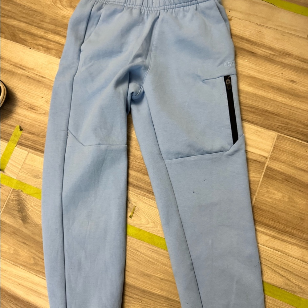 DSG Sky Blue Joggers with Black Zipper